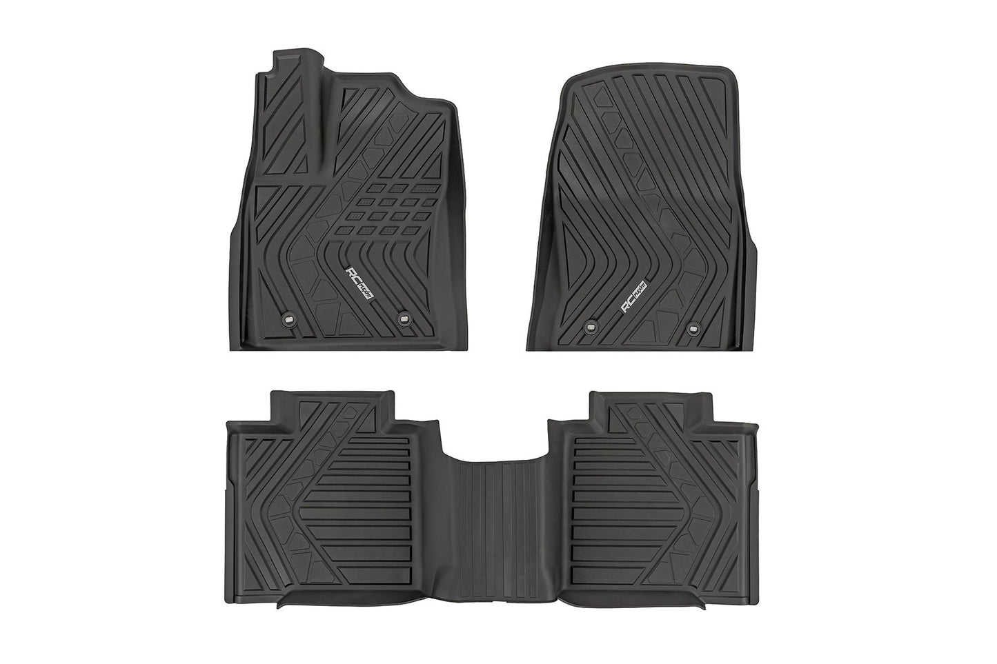 Rough Country FF-71780 Flex-Fit Floor Mats | FR & RR | CrewMax | Toyota Tundra 2WD/4WD (2022-2025)