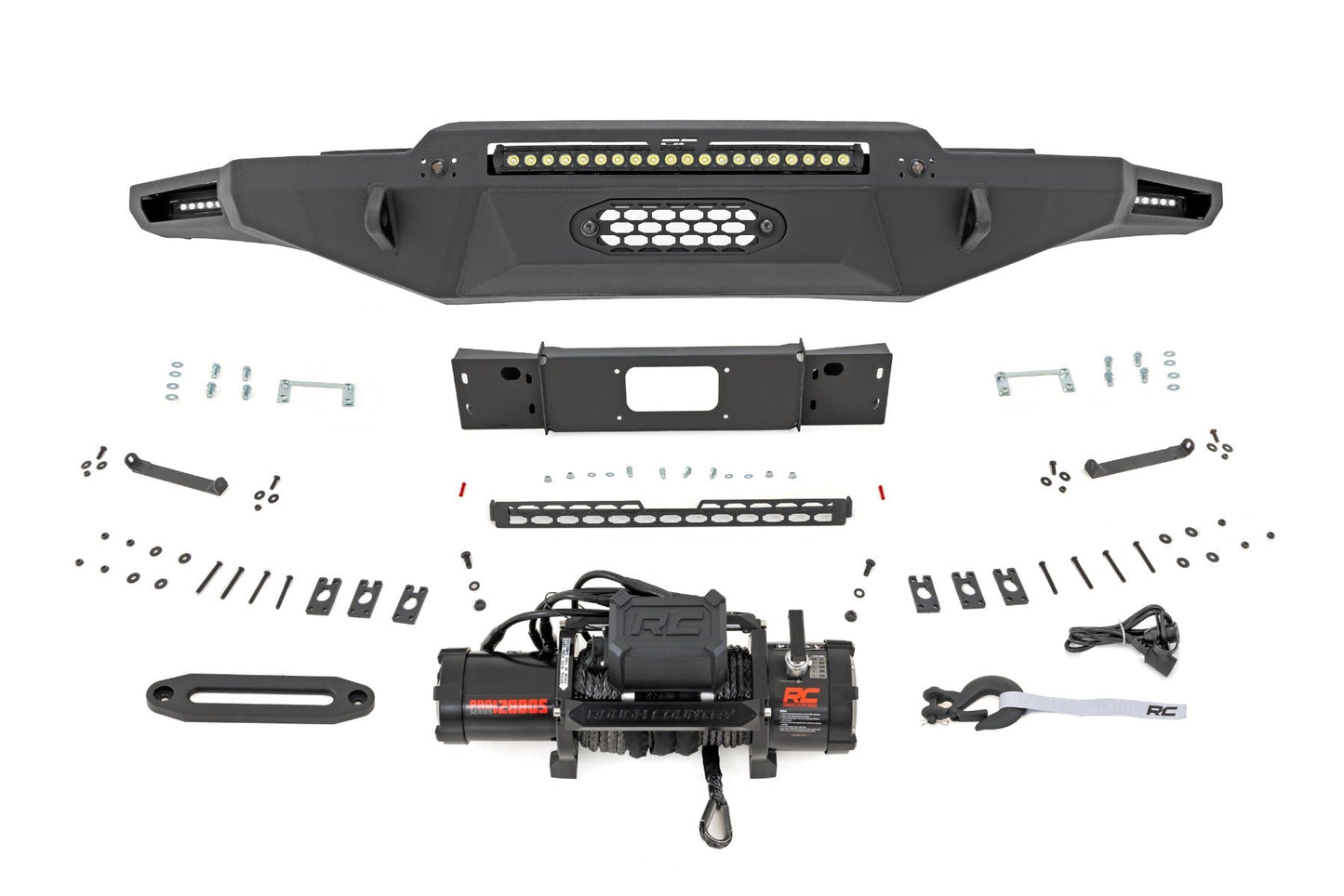 Rough Country 72007 Hybrid Front Bumper | 12000S | Blk LED | Toyota Tundra 2WD/4WD (2022-2025)