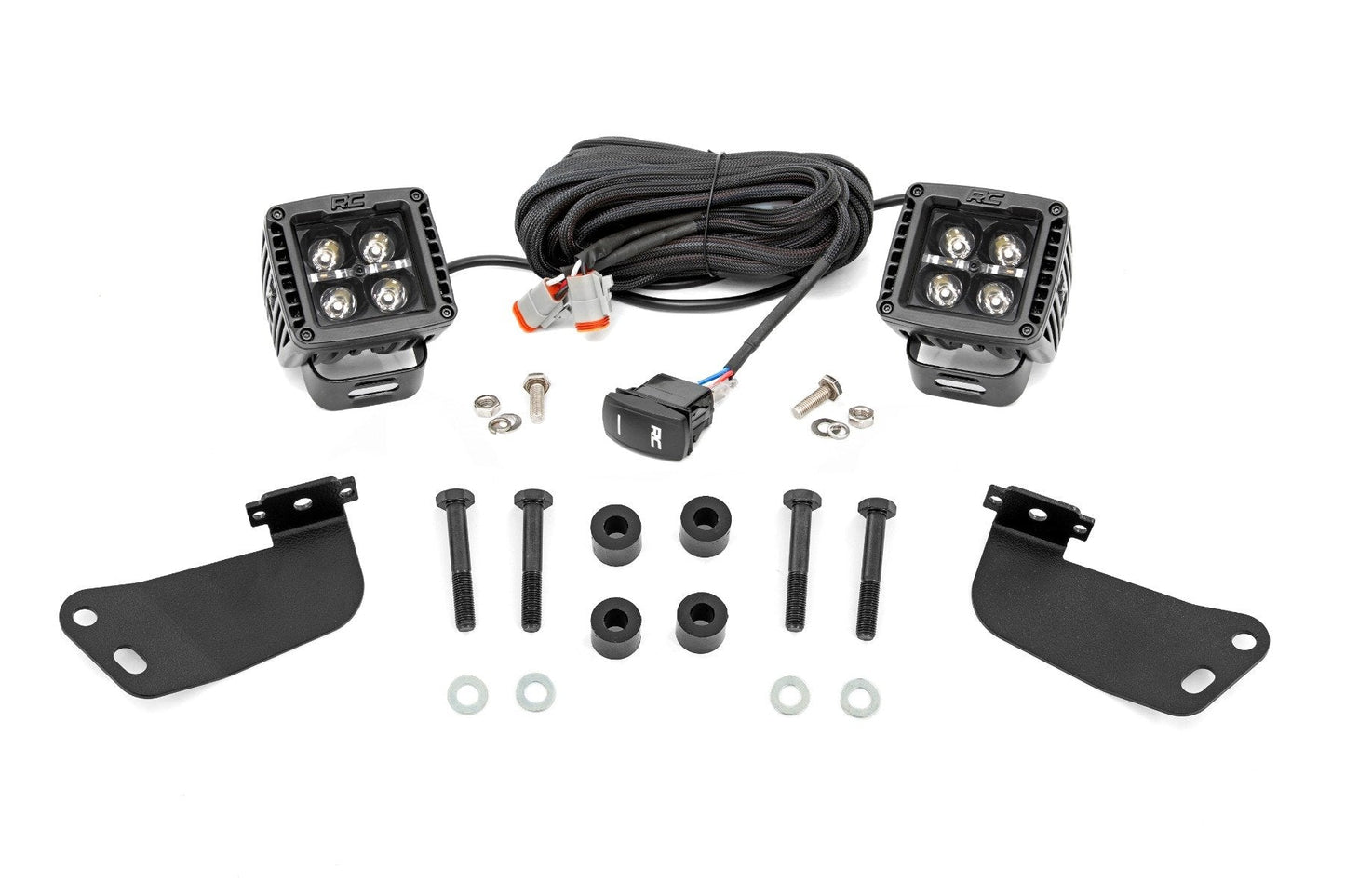 Rough Country 93219 LED Light Kit | Front Mount | 2" Black Pair | Amber DRL | Segway 570 F
