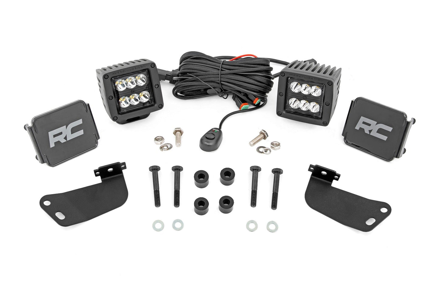 Rough Country 93217 LED Light Kit | Front Mount | 2" Black Pair | Segway 570 F