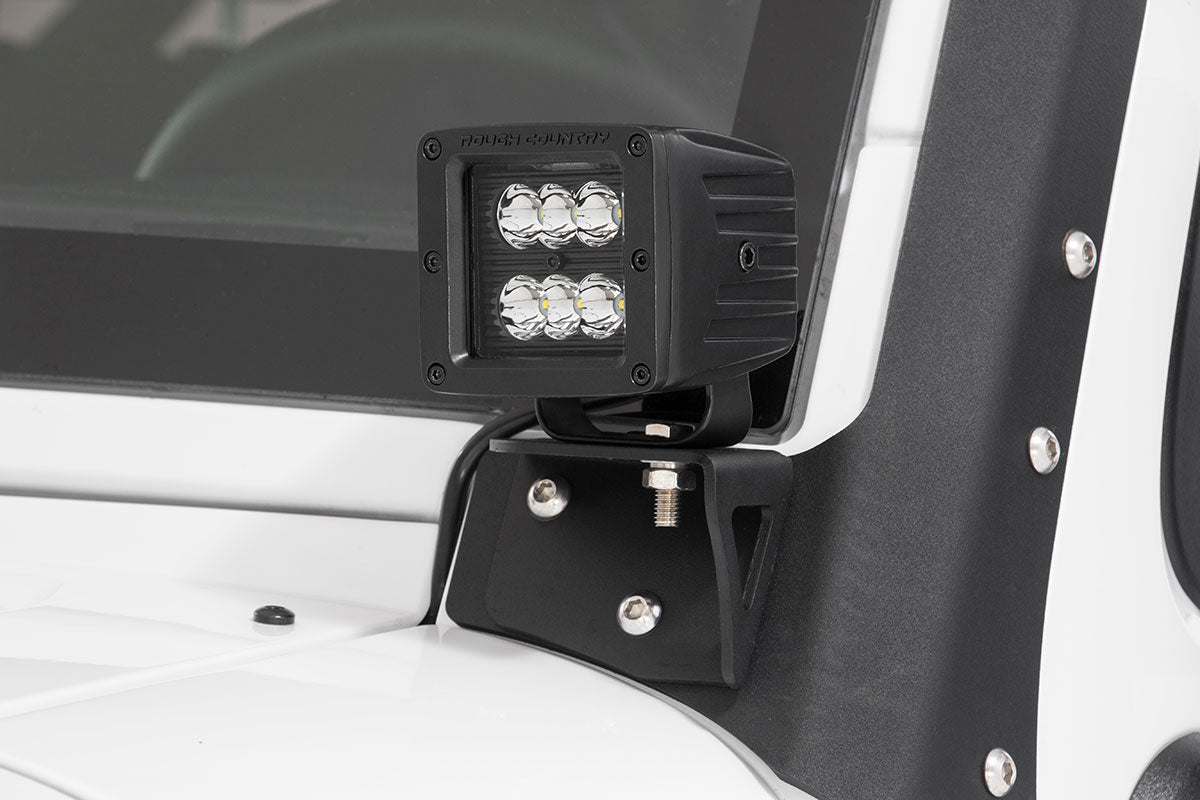 Rough Country 70903BL 2 Inch Black Series LED Light Pods | Spot | Square