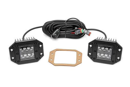 Rough Country 70803BL 2 Inch Black Series LED Light Pods | Spot | Flush Mount