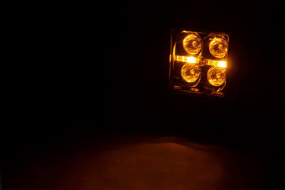 Rough Country 70903BLKDRLA 2 Inch Black Series LED Light Pods | Spot | Square |  Amber DRL