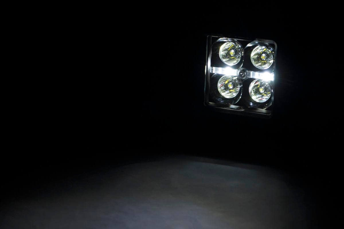 Rough Country 70803BLKDRL 2 Inch Black Series LED Light Pods |  Flush Mount | Cool White DRL