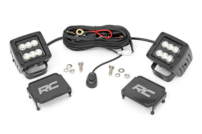 Rough Country 70133BL 2 Inch Black Series LED Light Pods  | Pair | Flood