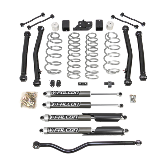 Terrain Flex 4-Arm Kit With Falcon 2.1 Monotube Shocks 2018-2023 Jeep JL Wrangler