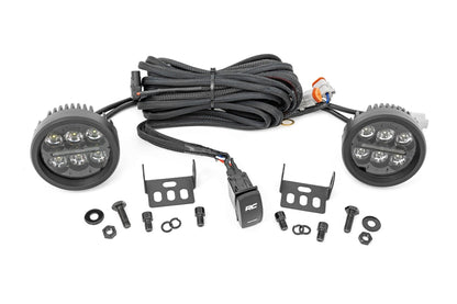 Rough Country 70900A Black Series Round LED Light Pair | 3.5 Inch | Amber DRL