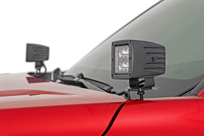 Rough Country 72102 LED Light Kit | Ditch Mount | 2" Black Pair | Flood | Toyota Tacoma (24-25)