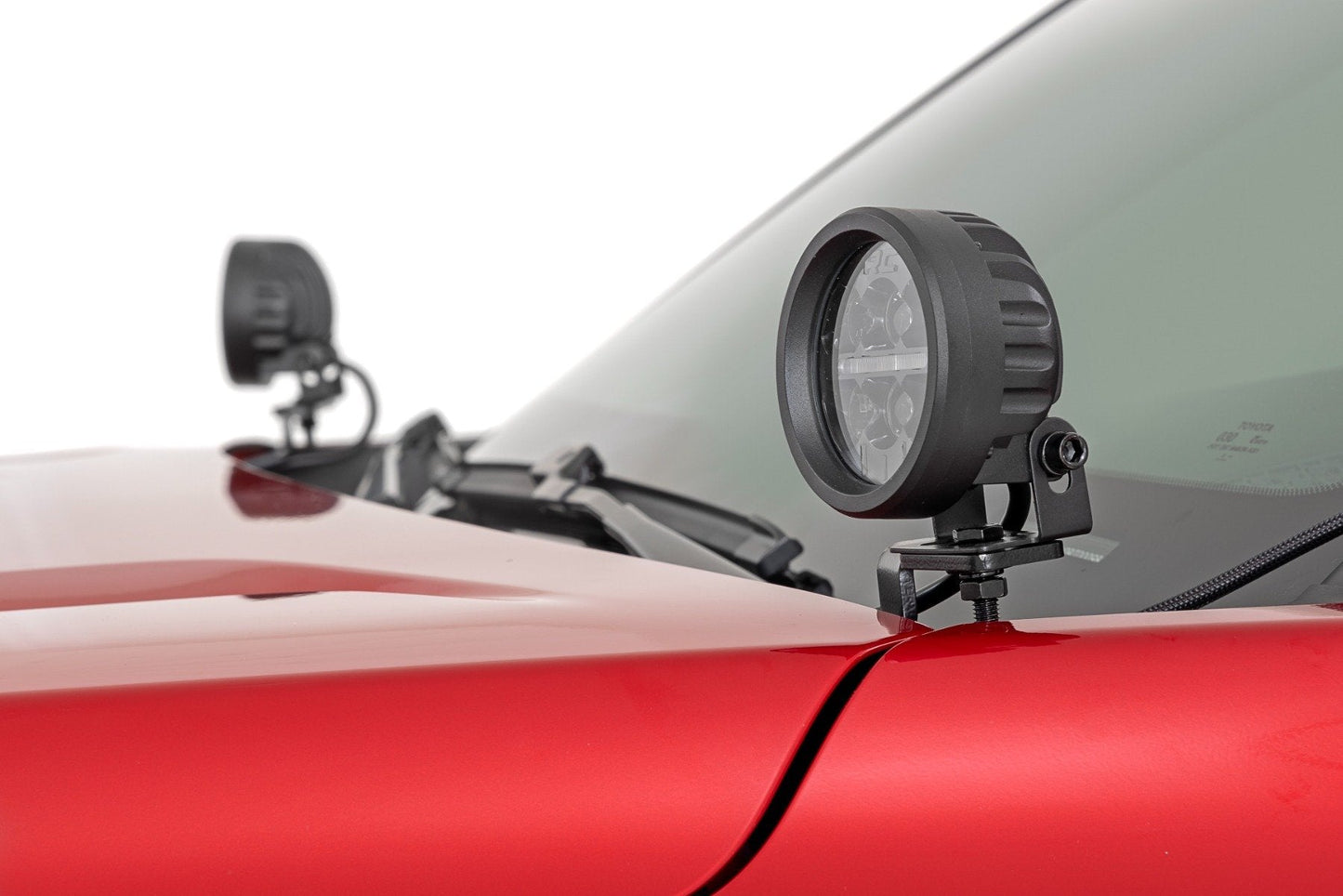 Rough Country 72106 LED Light Kit | Ditch Mount | Black Series Round | 3.5 Inch | Amber DRL | Toyota Tacoma (24-25)