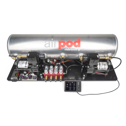 Ridetech 30514100 5 Gallon AirPod with RidePro E5 air suspension controller.