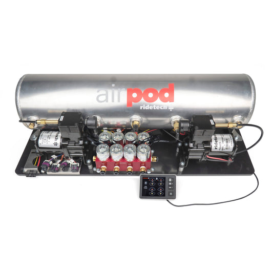 Ridetech 30514700 5 Gallon BigRed AirPod with RidePro E5 air suspension controller.