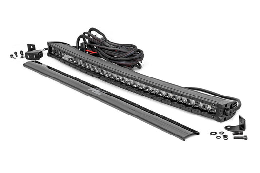 Rough Country 72730BLDRL 30 Inch Black Series LED Light Bar | Curved | Single Row | Cool White DRL