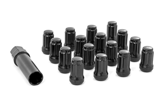 Rough Country 3801BLK Lug Nut Set | M10x1.25 | 16 Qty | Splined | Black