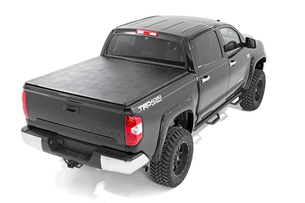 Rough Country 41714551A Soft Tri-Fold Bed Cover | 5'7" Bed | Toyota Tundra 2WD/4WD (2007-2025)