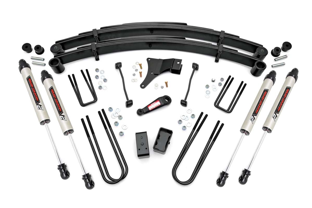 Rough Country 49470 4 Inch Lift Kit | Rear Blocks | V2 | Ford F-250/F-350 Super Duty 4WD (1999)