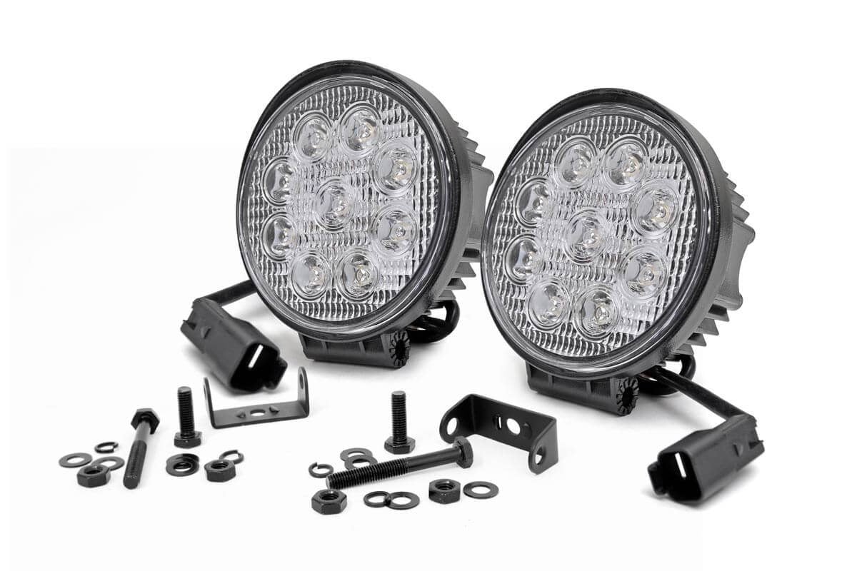 Rough Country 70804 4 Inch Chrome Series LED Light | Round | Pair