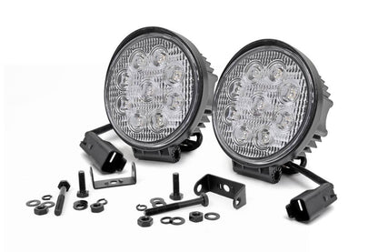 Rough Country 70804 4 Inch Chrome Series LED Light | Round | Pair