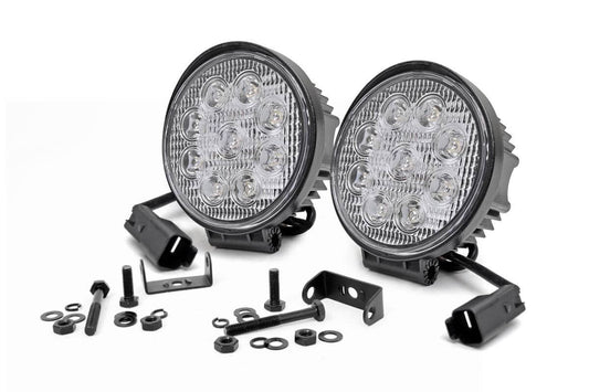 Rough Country 70804 4 Inch Chrome Series LED Light | Round | Pair