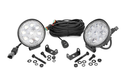Rough Country 70804 4 Inch Chrome Series LED Light | Round | Pair