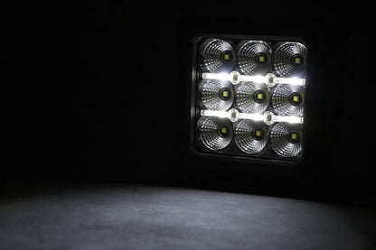 Rough Country 70905DRL 4 Inch Chrome Series LED Light Pods | Square | White DRL | Pair