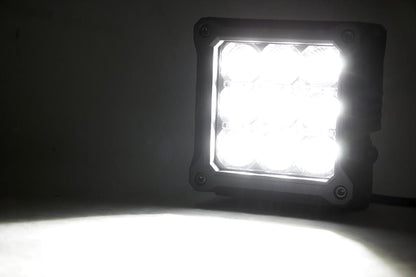 Rough Country 70905DRL 4 Inch Chrome Series LED Light Pods | Square | White DRL | Pair