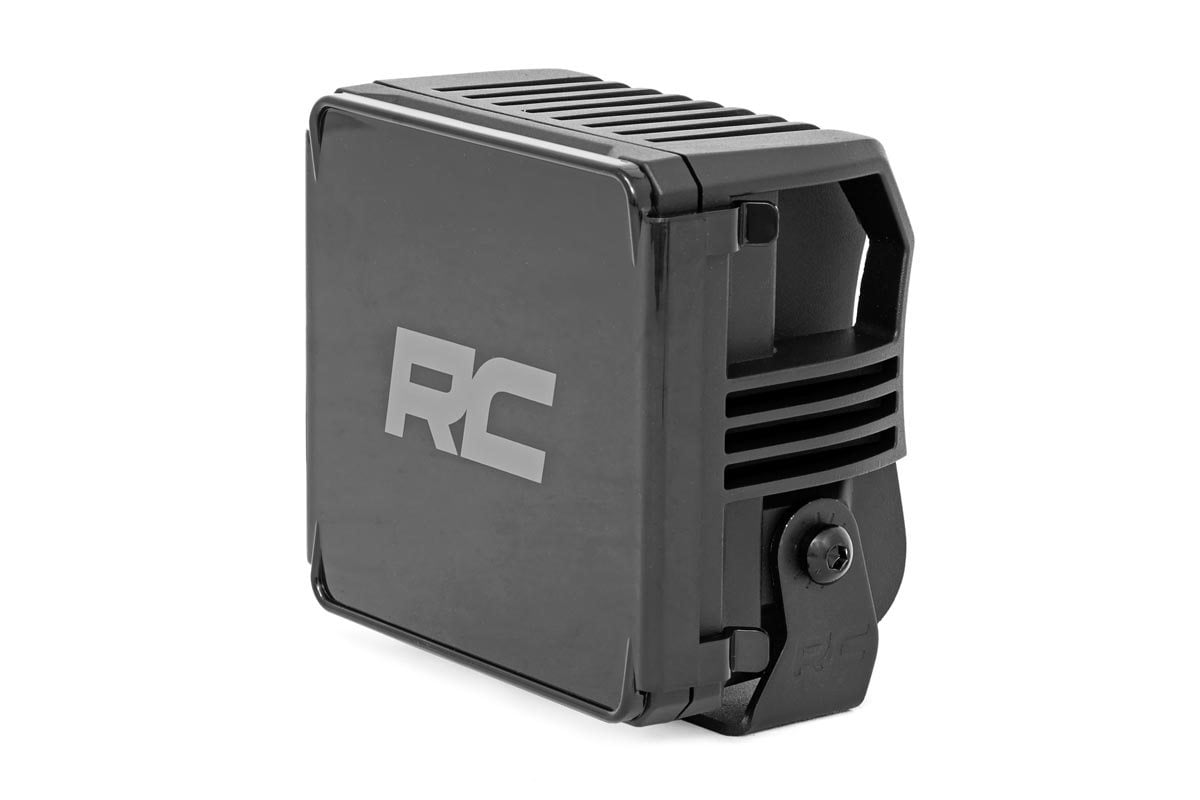 Rough Country 70905DRL 4 Inch Chrome Series LED Light Pods | Square | White DRL | Pair