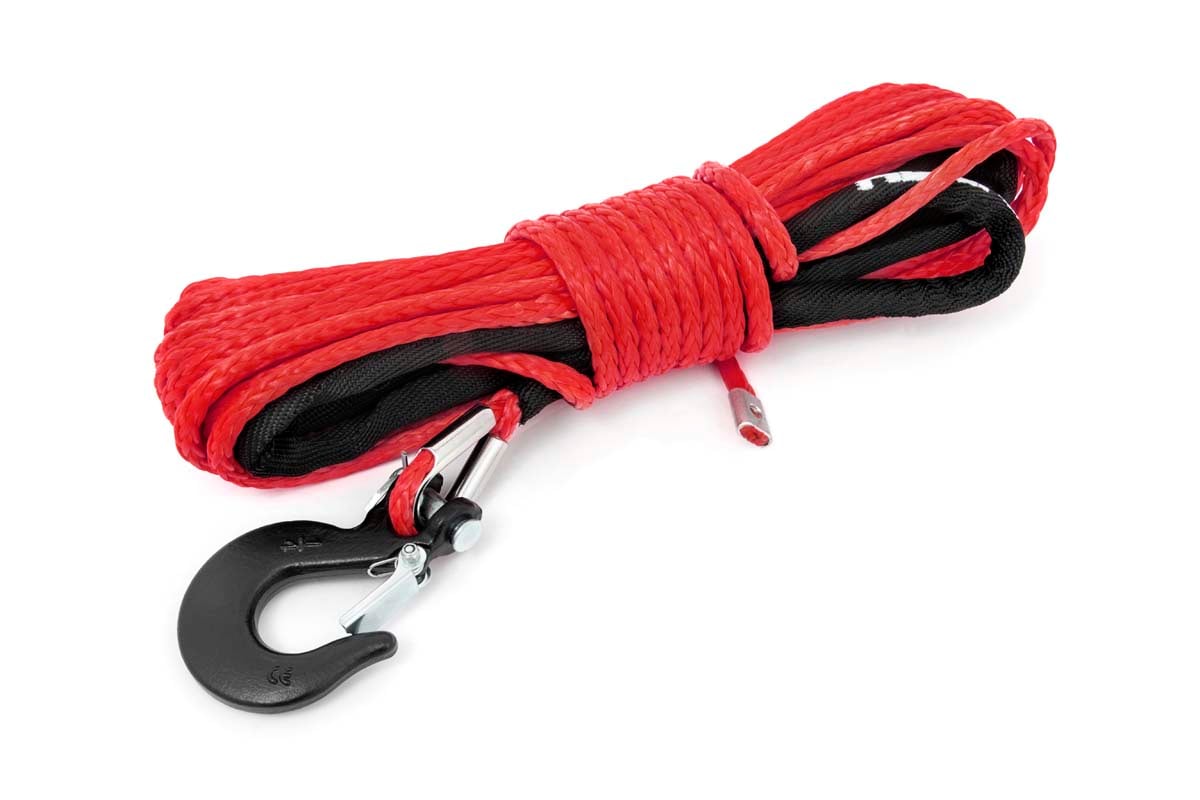 Rough Country RS161 Synthetic Rope | 1/4 Inch | 50 Ft  | Red