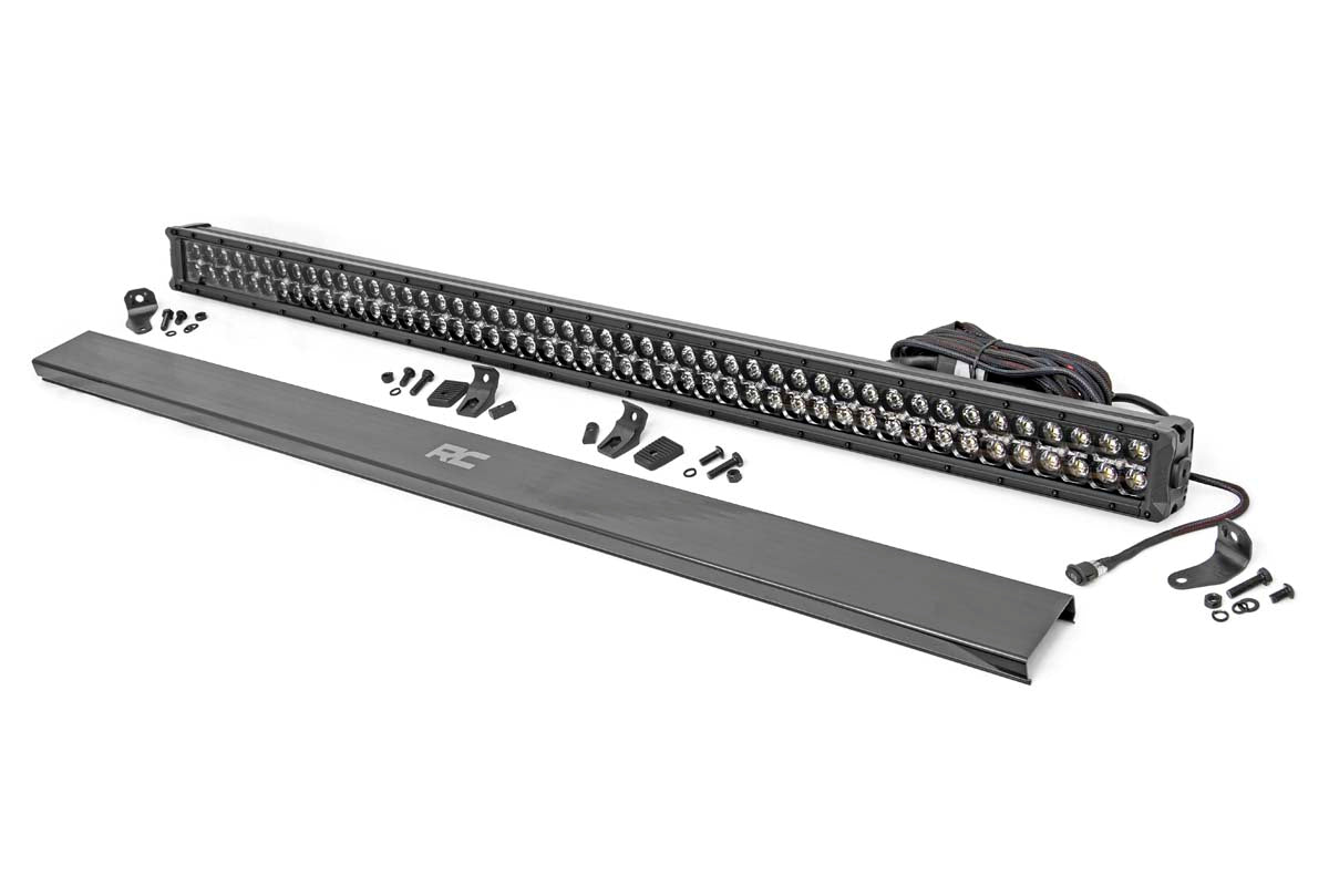 Rough Country 70950BDA 50 Inch Black Series LED Light Bar | Dual Row | Amber DRL