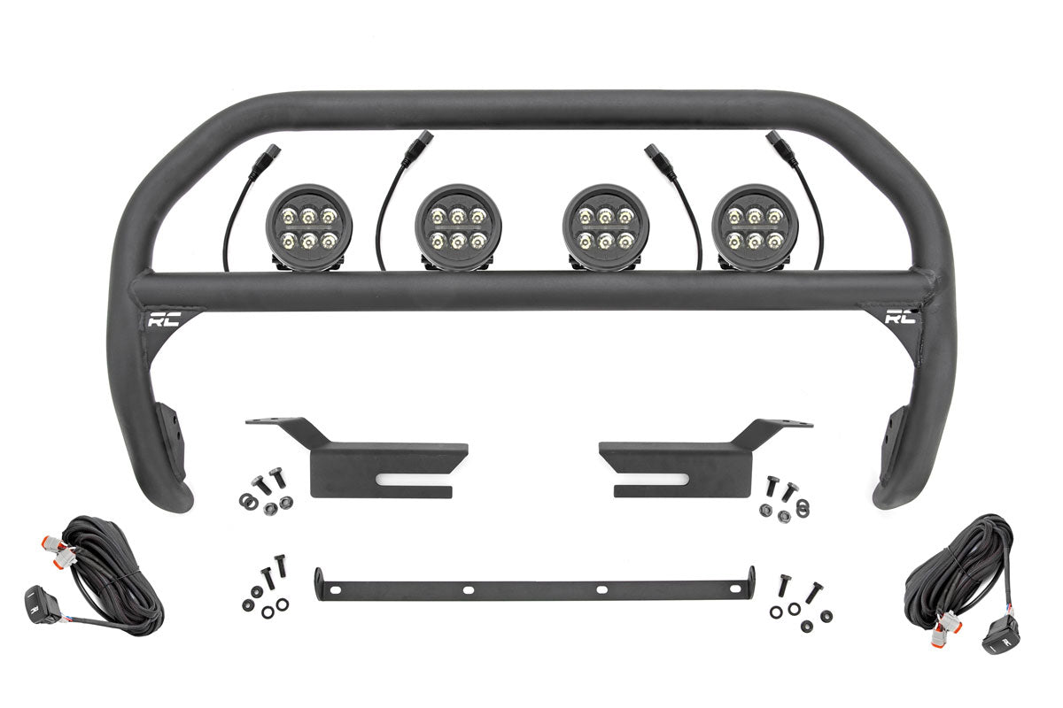 Rough Country 51039 Nudge Bar | 3.5 Inch Round Led (x4) | Ford Bronco 4WD (2021-2025)