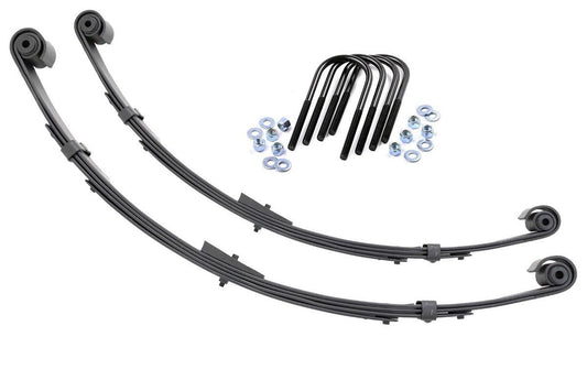 Rough Country 8064Kit Rear Leaf Springs | Military Wrap | 4" Lift| Pair | Jeep Wrangler YJ (87-95)
