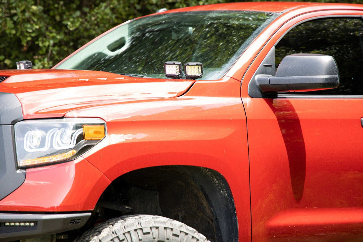 Rough Country 70836 LED Light Kit | Ditch Mount | Dual 2" Black Pairs | Flood | Toyota Tundra (14-21)