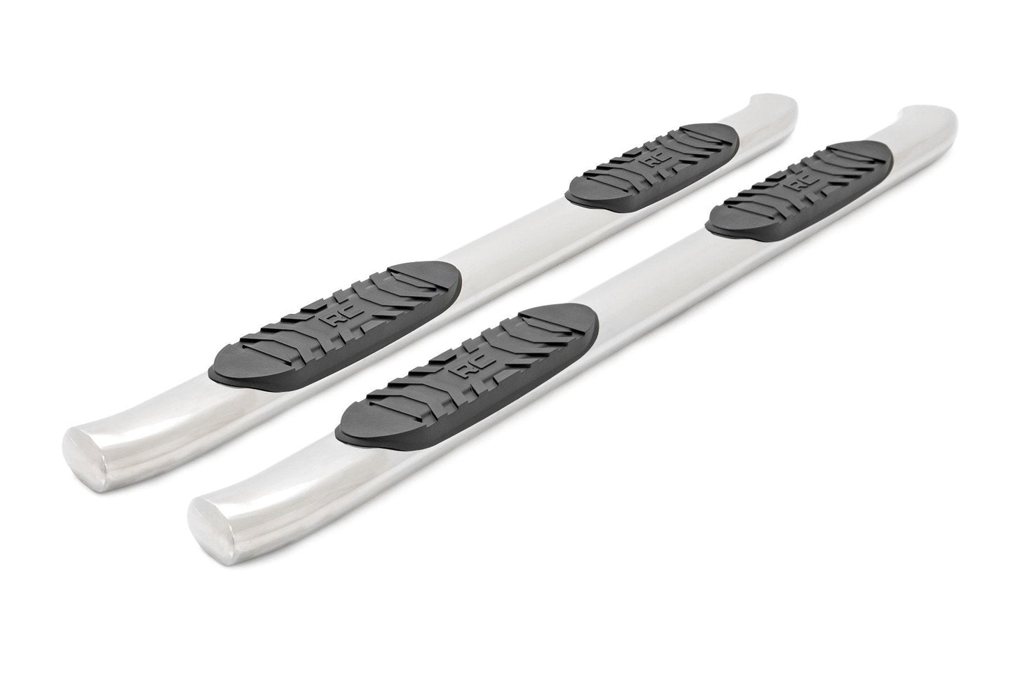 Rough Country 21001S Oval Nerf Steps | Stainless | Crew Cab | DEF Tank | Chevy/GMC 1500/2500HD/3500HD (07-19 & Classic)