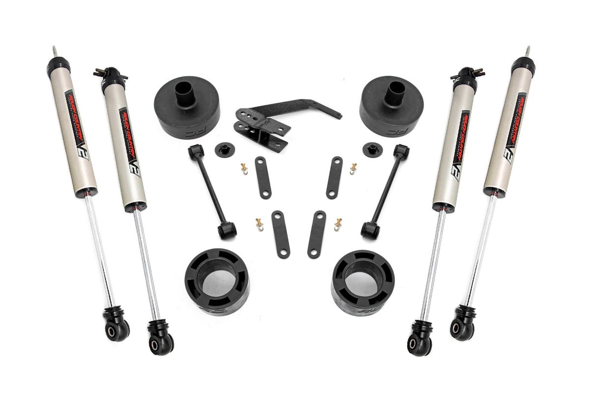 Rough Country 65770 2.5 Inch Lift Kit | Spacers | V2 | Jeep Wrangler JK/Wrangler Unlimited  (07-18)