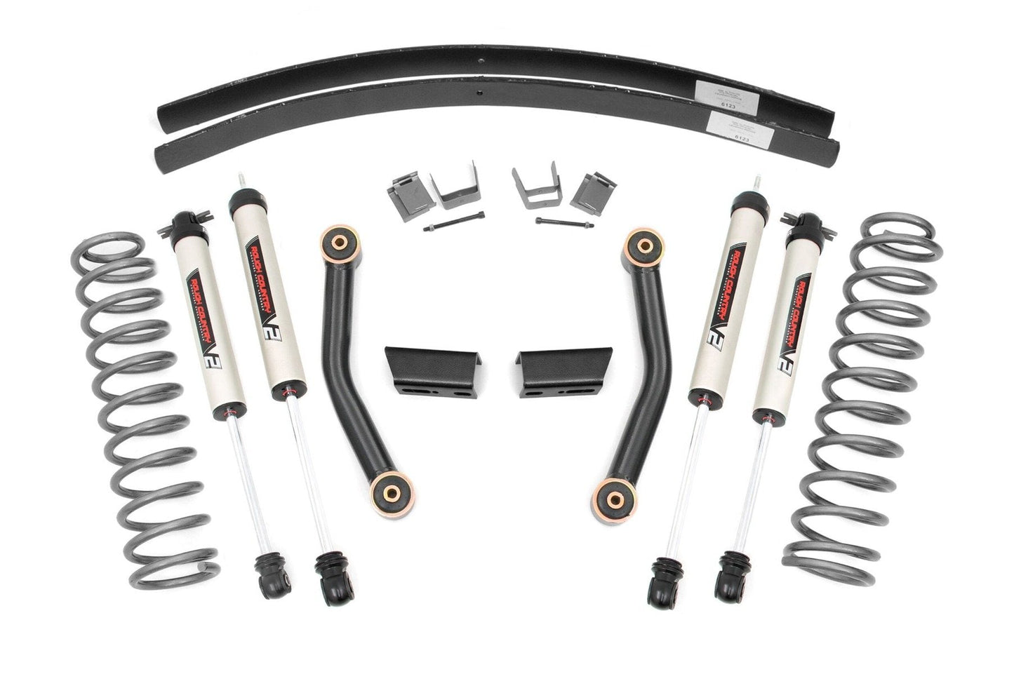Rough Country 670X70 3 Inch Lift Kit | SII | RR AAL | V2 Shocks | Jeep Cherokee XJ 2WD/4WD (84-01)