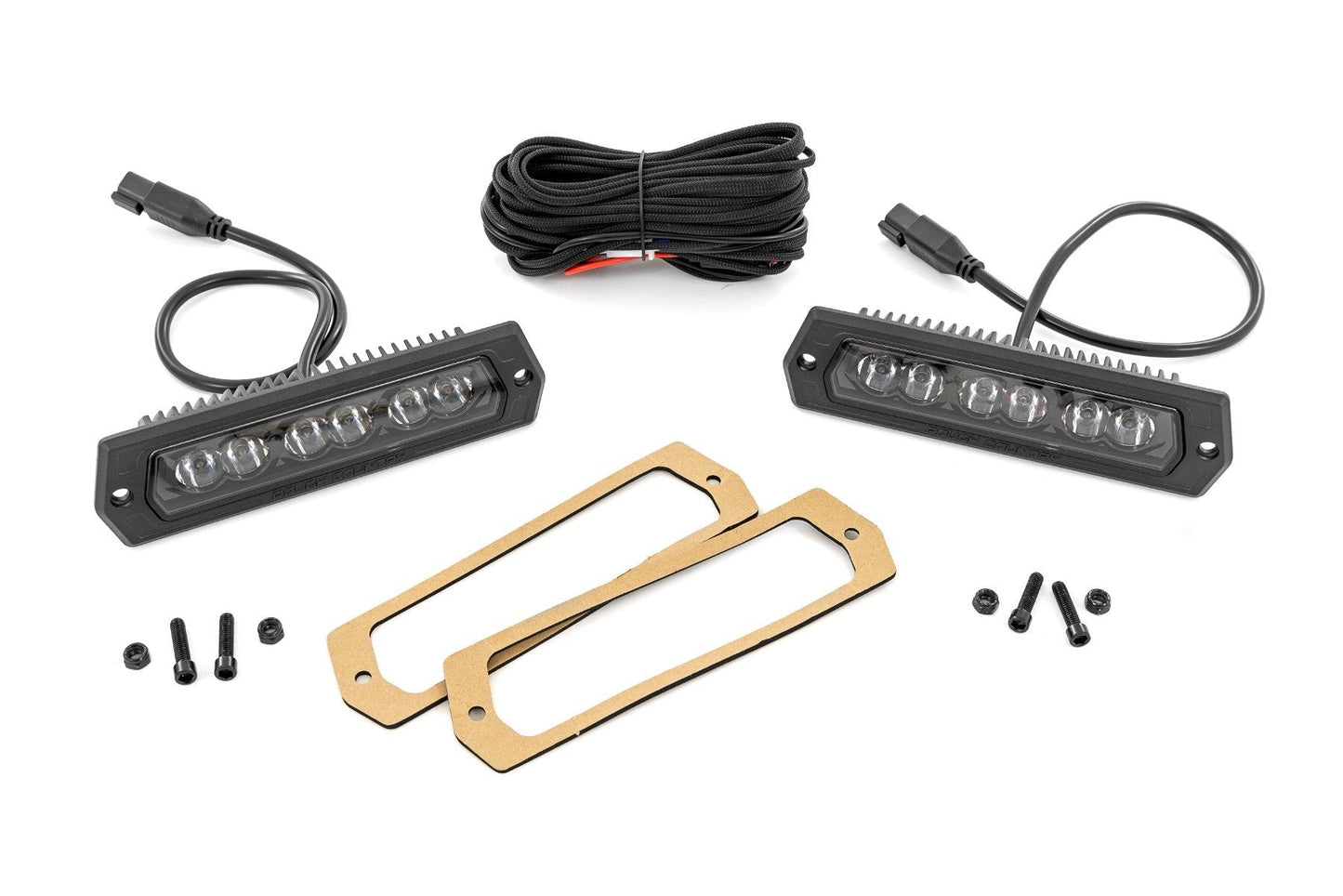 Rough Country 70916BL 6 Inch Black Series LED Lights | Flush Mount | Pair