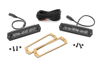 Rough Country 70916BL 6 Inch Black Series LED Lights | Flush Mount | Pair