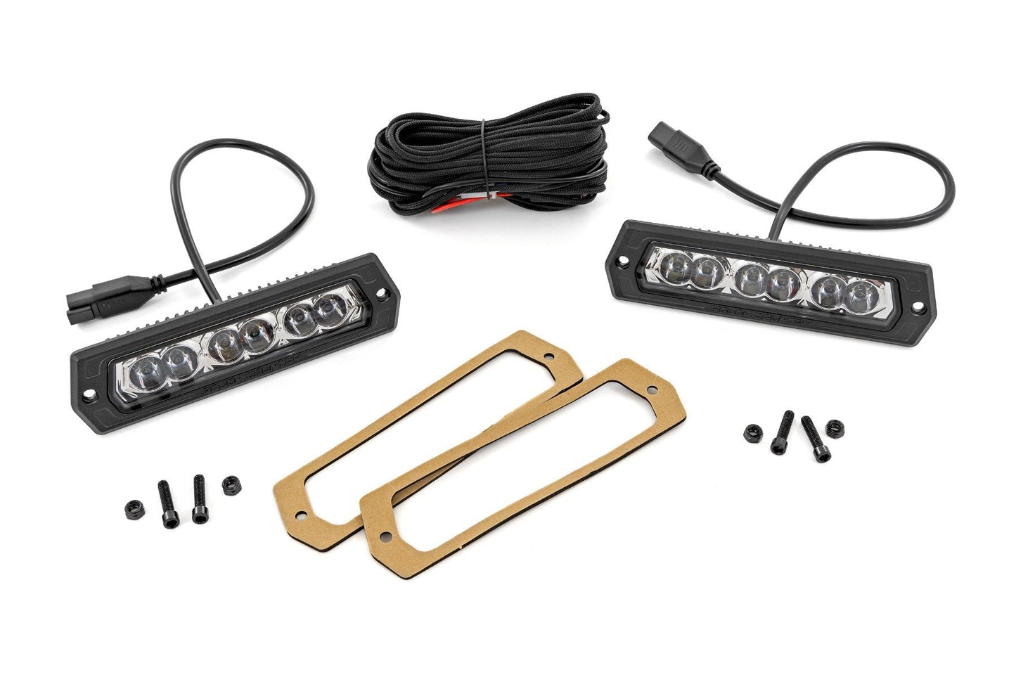 Rough Country 70916A 6 Inch Chrome Series LED Lights | Flush Mount | Pair