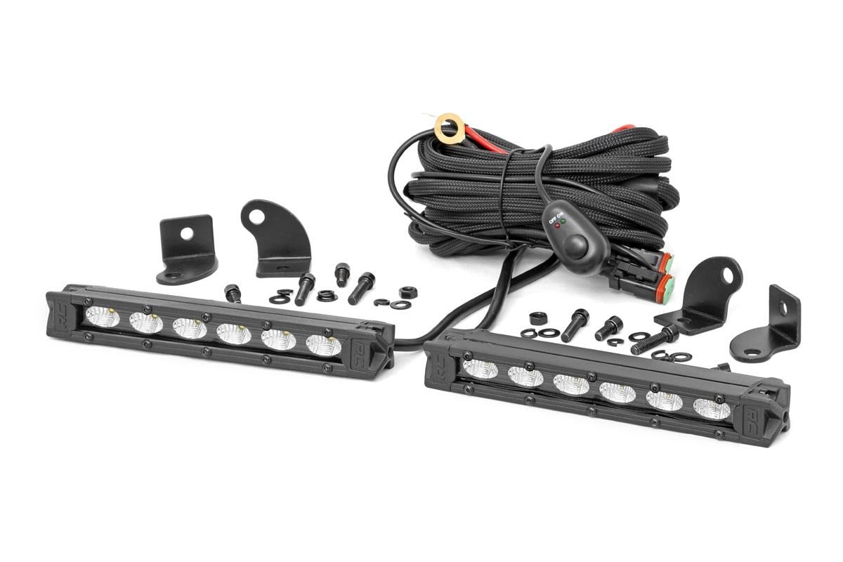 Rough Country 70406ABL 6 Inch Black Series LED Light Bar | Slim Line | Pair
