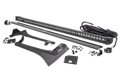 Rough Country 70066 LED Light Kit | Windshield | 50" BLK Single Row | WHT DRL | Jeep Gladiator JT/Wrangler JL (18-25)