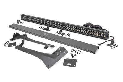 Rough Country 70068 LED Light Kit | Windshield | 50" BLK Dual Row | Amber DRL | Jeep Gladiator JT/Wrangler JL (18-25)