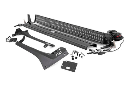 Rough Country 70069 LED Light Kit | Windshield Mount | 50" BLK Dual Row | Jeep Gladiator JT/Wrangler JL (18-25)