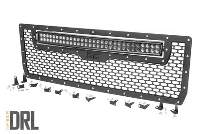 Rough Country 70190BDA Mesh Grille | 30" Dual Row LED | Black | Amber DRL | GMC Sierra 1500 (14-15)