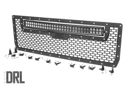 Rough Country 70190DRL Mesh Grille | 30" Dual Row LED | Black | White DRL | GMC Sierra 1500 (14-15)
