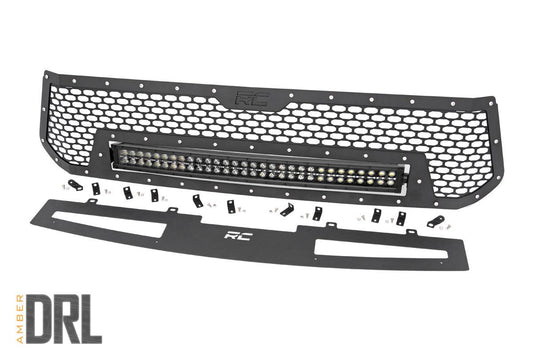Rough Country 70224 Mesh Grille | 30" Dual Row LED | Black | Amber DRL | Toyota Tundra (14-17)