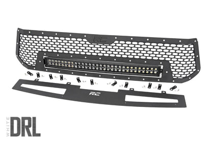 Rough Country 70225 Mesh Grille | 30" Dual Row LED | Black | White DRL | Toyota Tundra (14-17)