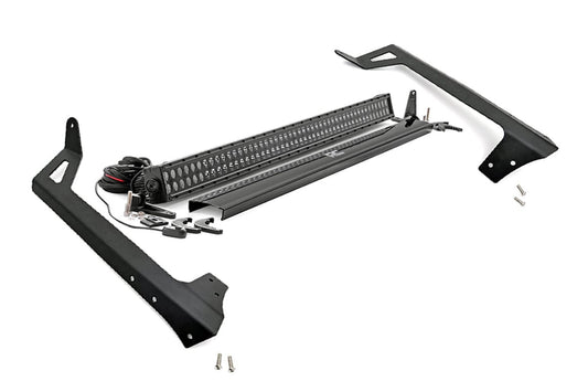 Rough Country 70504BL LED Light Kit | Windshield Mount | 50" Black Dual Row | Jeep Wrangler JK (07-18)