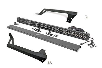 Rough Country 70504BLDRLA LED Light | Windshield Mnt | 50" Black Dual Row | Amber DRL | Jeep Wrangler JK (07-18)