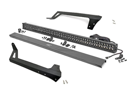 Rough Country 70504BLDRL LED Light | Windshield Mnt | 50" Black Dual Row | White DRL | Jeep Wrangler JK (07-18)
