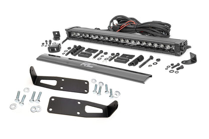 Rough Country 70568BLDRL LED Light Kit | Bumper Mount | 20" Black Single Row | White DRL | Ram 2500/3500 (10-18)
