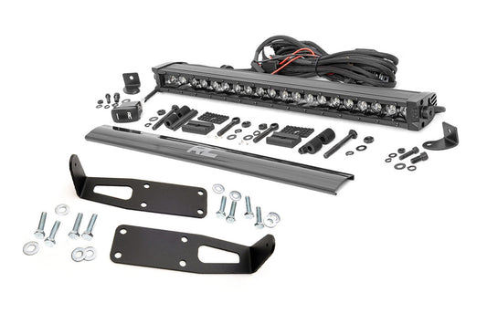 Rough Country 70568BLDRL LED Light Kit | Bumper Mount | 20" Black Single Row | White DRL | Ram 2500/3500 (10-18)